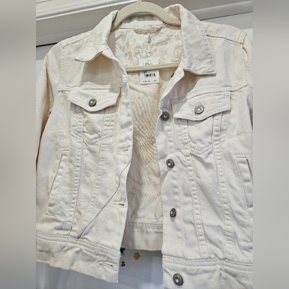 Free People Jackets & Blazers - Free People Women's Optic White Cream Denim Jean Jacket- Size XS NWT